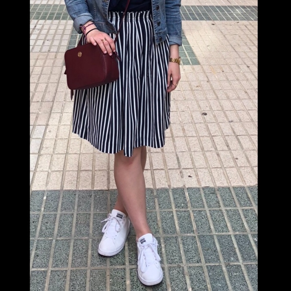 J. Crew Striped Midi/Knee Length Skirt